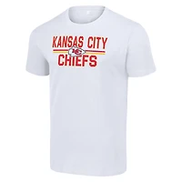T-shirt blanc à imprimé graphique en maille pour homme, équipe des Kansas City Chiefs