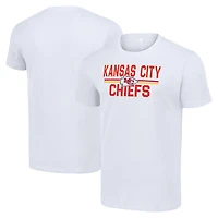 T-shirt blanc à imprimé graphique en maille pour homme, équipe des Kansas City Chiefs