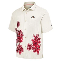 Chemise boutonnée Tommy Bahama pour hommes, crème, Kansas City Chiefs Hibiscus Camp