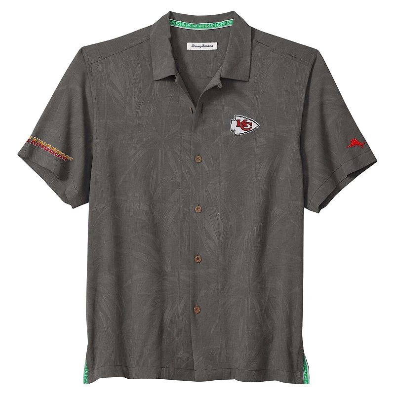 Men's Tommy Bahama  Gray Kansas City Chiefs Endzone Paradise COOLMAX Button-Up Shirt