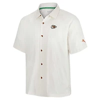 Chemise boutonnée blanche pour homme Tommy Bahama Kansas City Chiefs Coconut Matchup Camp