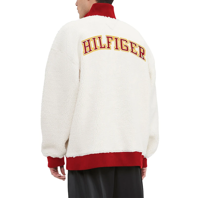 Sweat-shirt crème Tommy Hilfiger Kansas City Chiefs Jordan Sherpa à quart de zip pour hommes