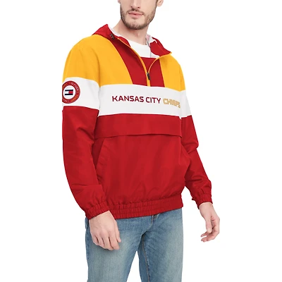 Men's Tommy Hilfiger Red/Gold Kansas City Chiefs Enzo Half-Zip Hoodie Jacket
