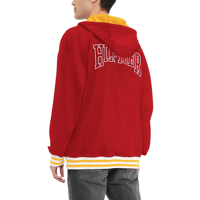 Sweat à capuche rouge fermeture éclair quart de zip Tommy Hilfiger pour hommes des Chiefs Kansas City Aaron