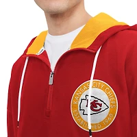 Sweat à capuche rouge fermeture éclair quart de zip Tommy Hilfiger pour hommes des Chiefs Kansas City Aaron
