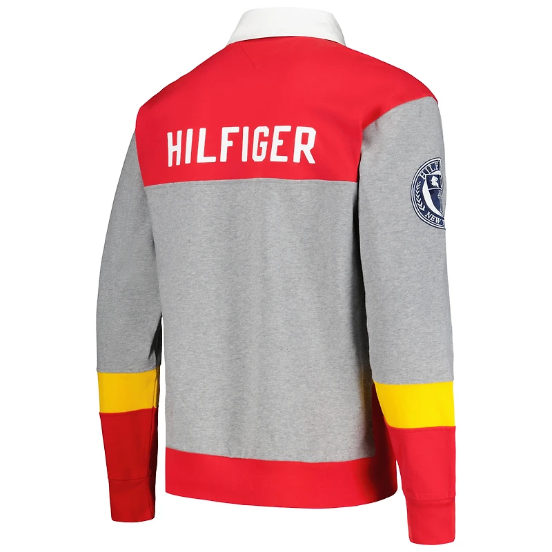 Polo surdimensionné à manches longues de rugby Tommy Hilfiger pour hommes, Kansas City Chiefs Connor, rouge