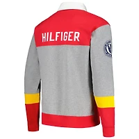 Polo surdimensionné à manches longues de rugby Tommy Hilfiger pour hommes, Kansas City Chiefs Connor, rouge