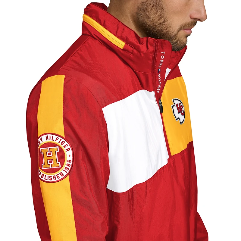Veste à capuche légère demi-zip Gael rouge Kansas City Chiefs de Tommy Hilfiger pour homme