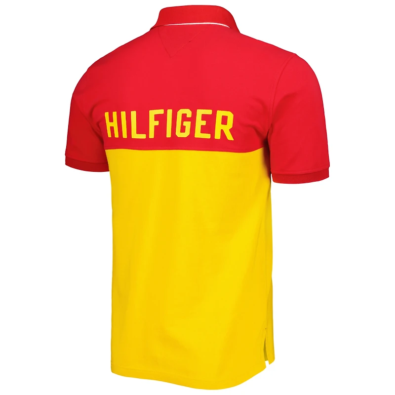 Polo Tommy Hilfiger jaune/rouge Kansas City Chiefs Color Block pour homme
