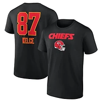 Men's Travis Kelce Red Kansas City Chiefs Team Wordmark Name & Number T-Shirt