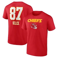 Men's Travis Kelce Red Kansas City Chiefs Team Wordmark Name & Number T-Shirt