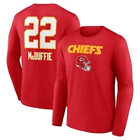 Men's Trent McDuffie Red Kansas City Chiefs Team Wordmark Name & Number Long Sleeve T-Shirt