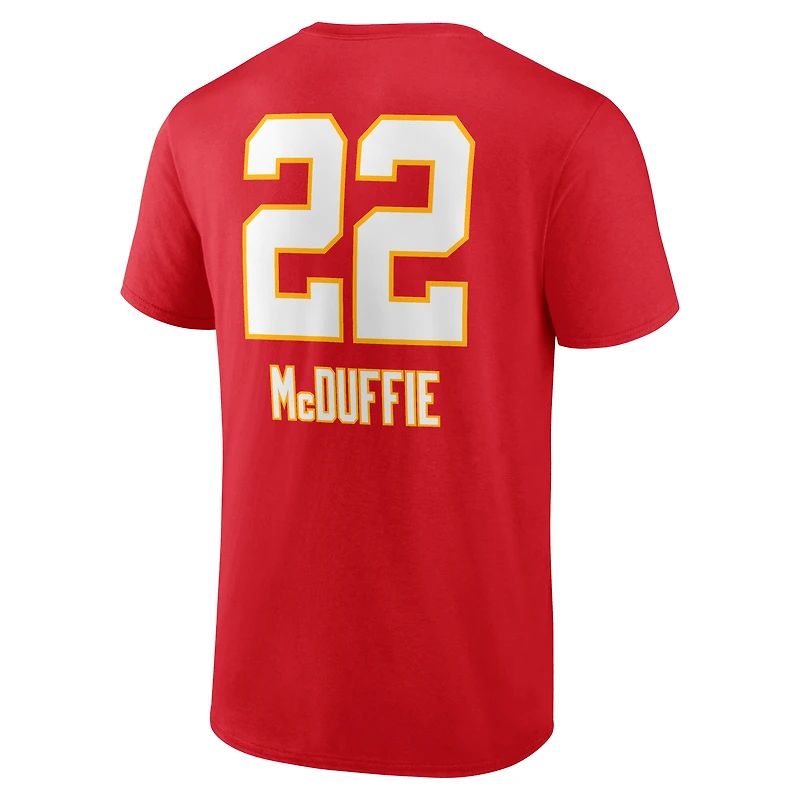 Men's Trent McDuffie Red Kansas City Chiefs Team Wordmark Name & Number T-Shirt