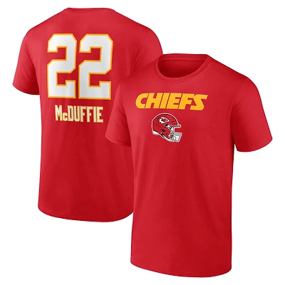 Men's Trent McDuffie Red Kansas City Chiefs Team Wordmark Name & Number T-Shirt