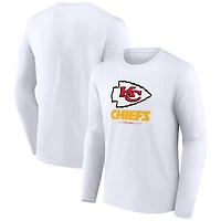 Men's  White Kansas City Chiefs Team Lockup Long Sleeve T-Shirt