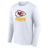 Men's  White Kansas City Chiefs Team Lockup Long Sleeve T-Shirt
