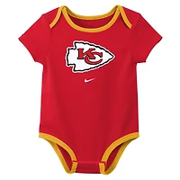 Newborn & Infant Nike Kansas City Chiefs Three-Piece Bodysuit Set