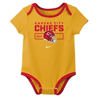 Newborn & Infant Nike Kansas City Chiefs Three-Piece Bodysuit Set