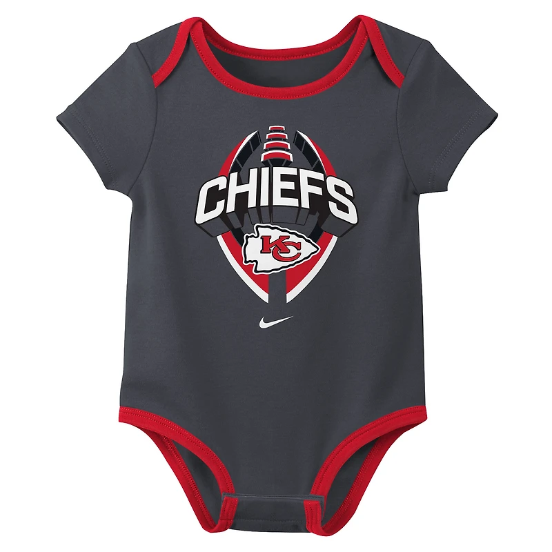 Newborn & Infant Nike Kansas City Chiefs Three-Piece Bodysuit Set