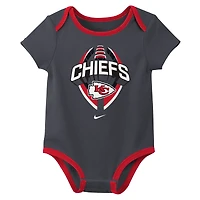Newborn & Infant Nike Kansas City Chiefs Three-Piece Bodysuit Set
