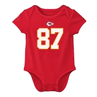 Body Nike Travis Kelce pour nouveau-né et bébé avec nom numéro de joueur des Kansas City Chiefs rouge