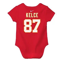 Body Nike Travis Kelce pour nouveau-né et bébé avec nom numéro de joueur des Kansas City Chiefs rouge
