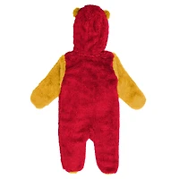Grenouillère polaire rouge à fermeture éclair pour nouveau-né et nourrisson, motif Kansas City Chiefs, Stay Napping Teddy
