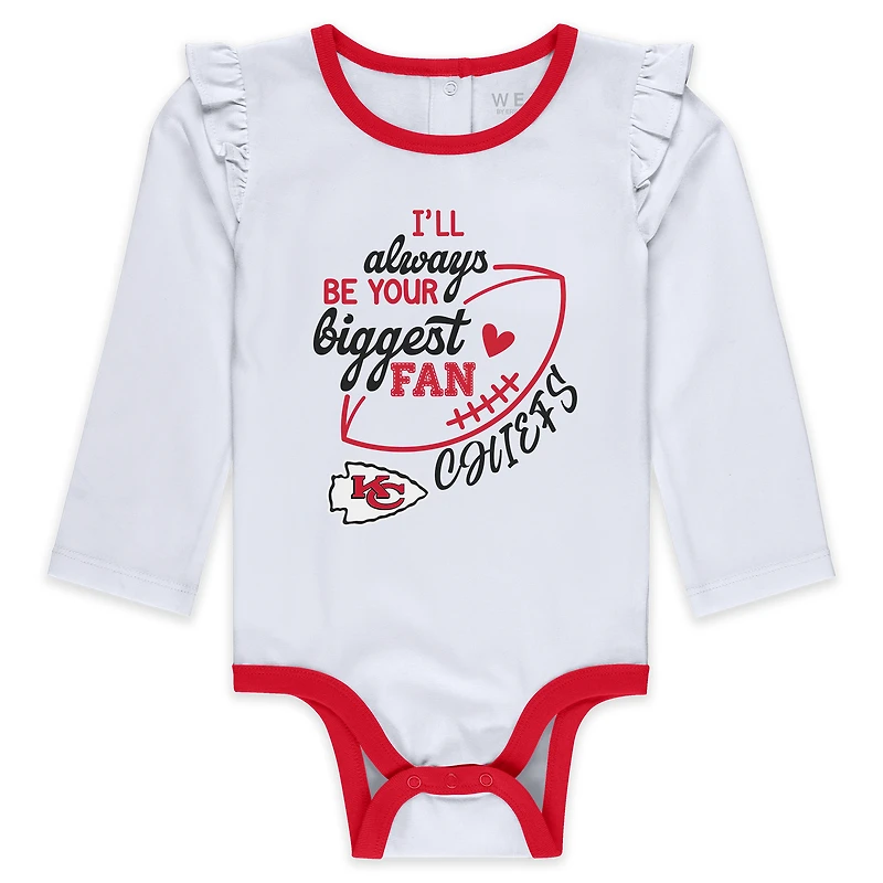 Newborn & Infant WEAR by Erin Andrews Kansas City Chiefs Three-Piece Long Sleeve Bodysuit, Tutu and Sweatpants Set