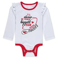 Newborn & Infant WEAR by Erin Andrews Kansas City Chiefs Three-Piece Long Sleeve Bodysuit, Tutu and Sweatpants Set
