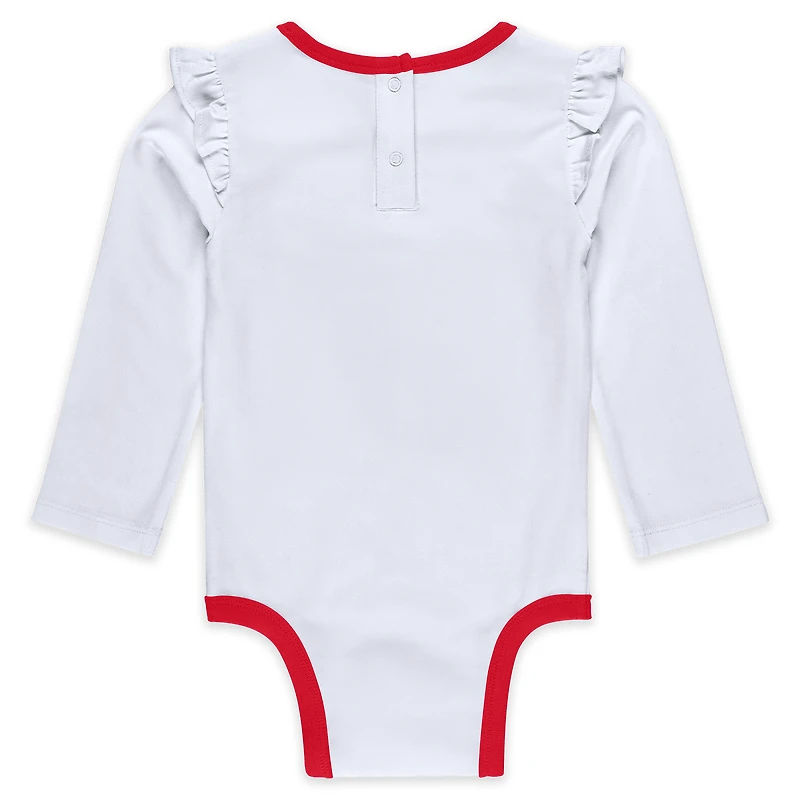 Ensemble de vêtements pour nouveau-nés et nourrissons par Erin Andrews Kansas City Chiefs, composé d'un body à manches longues, tutu pantalon survêtement en trois pièces