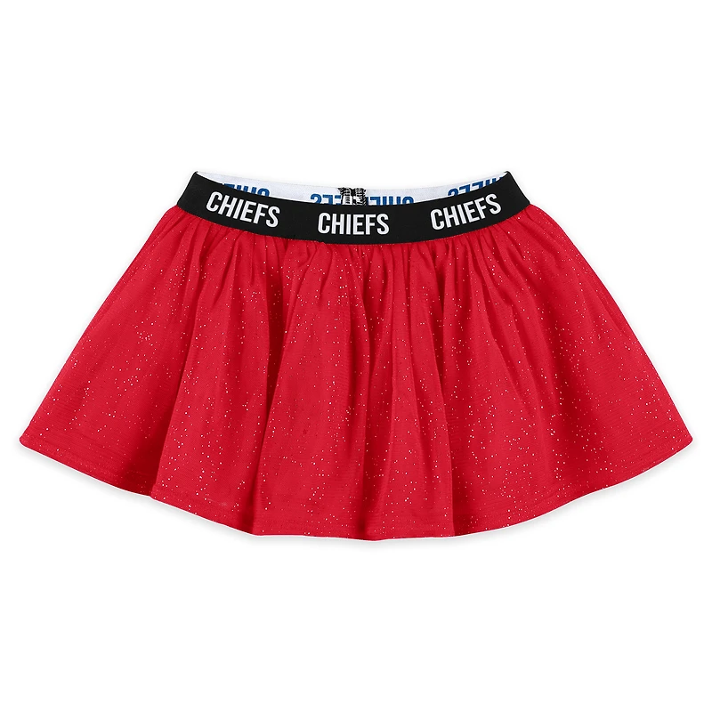 Ensemble de vêtements pour nouveau-nés et nourrissons par Erin Andrews Kansas City Chiefs, composé d'un body à manches longues, tutu pantalon survêtement en trois pièces