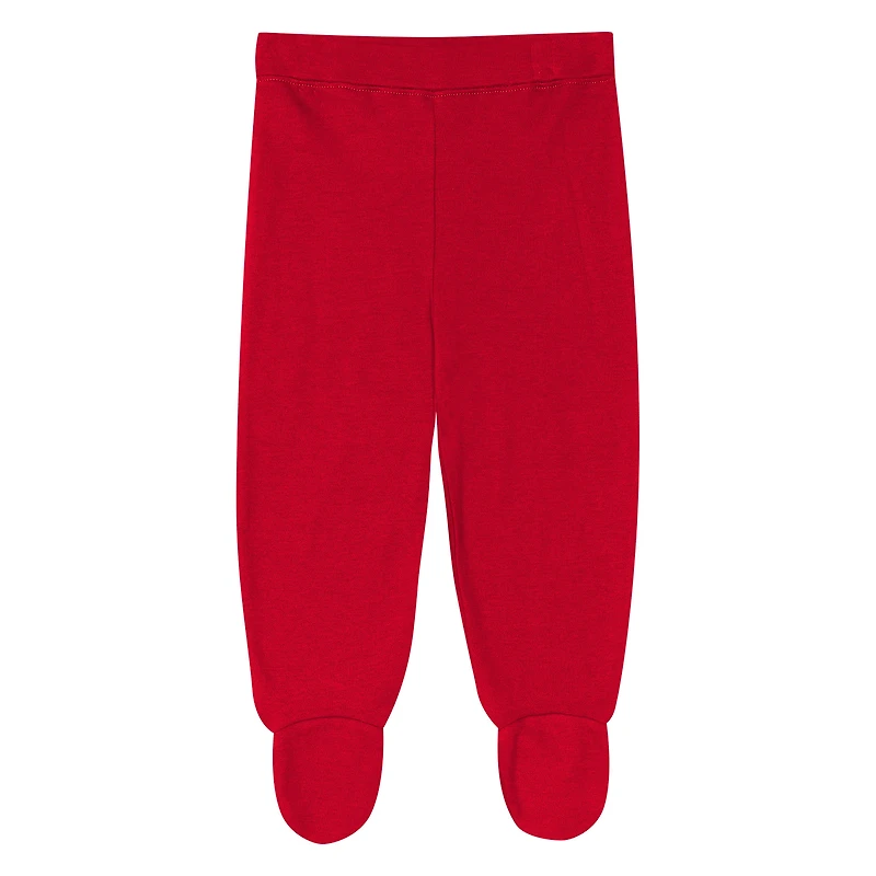Newborn Outerstuff Red Kansas City Chiefs Little Champ Three-Piece Long Sleeve Bodysuit, Pants and Cuffed Hat Set