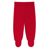 Newborn Outerstuff Red Kansas City Chiefs Little Champ Three-Piece Long Sleeve Bodysuit, Pants and Cuffed Hat Set