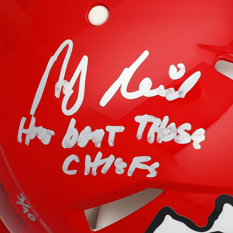 Patrick Mahomes & Andy Reid Kansas City Chiefs Autographed Riddell Speed Authentic Helmet with "How Bout Those Chiefs" Inscription - Limited Edition of 10