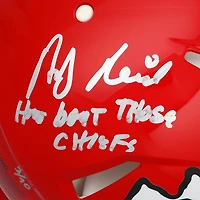 Patrick Mahomes & Andy Reid Kansas City Chiefs Autographed Riddell Speed Authentic Helmet with "How Bout Those Chiefs" Inscription - Limited Edition of 10