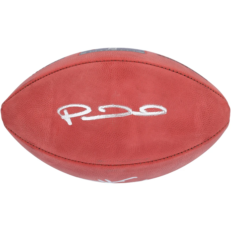 Ballon de football Duke autographié par Patrick Mahomes et Travis Kelce des Kansas City Chiefs lors du Super Bowl LVIII