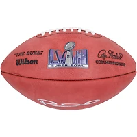 Ballon de football Duke autographié par Patrick Mahomes et Travis Kelce des Kansas City Chiefs lors du Super Bowl LVIII