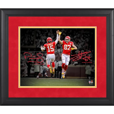 Patrick Mahomes & Travis Kelce Kansas City Chiefs Facsimile Signature Framed 11" x 14" Spotlight Photograph