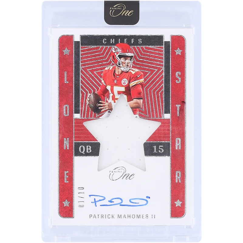 Patrick Mahomes Kansas City Chiefs Autographed 2022 Panini One Lone Star Relic #96 #1/10 Card