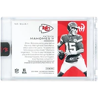 Patrick Mahomes Kansas City Chiefs Autographed 2025 Panini Authentically Mahomes Game-Used Jersey Relic #GUJA-1 #5/10 Card