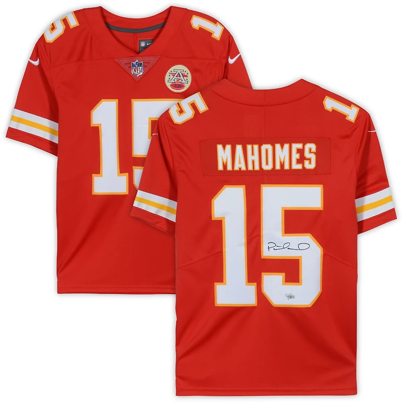 Patrick Mahomes Kansas City Chiefs Maillot Nike Limité Rouge Dédicacé