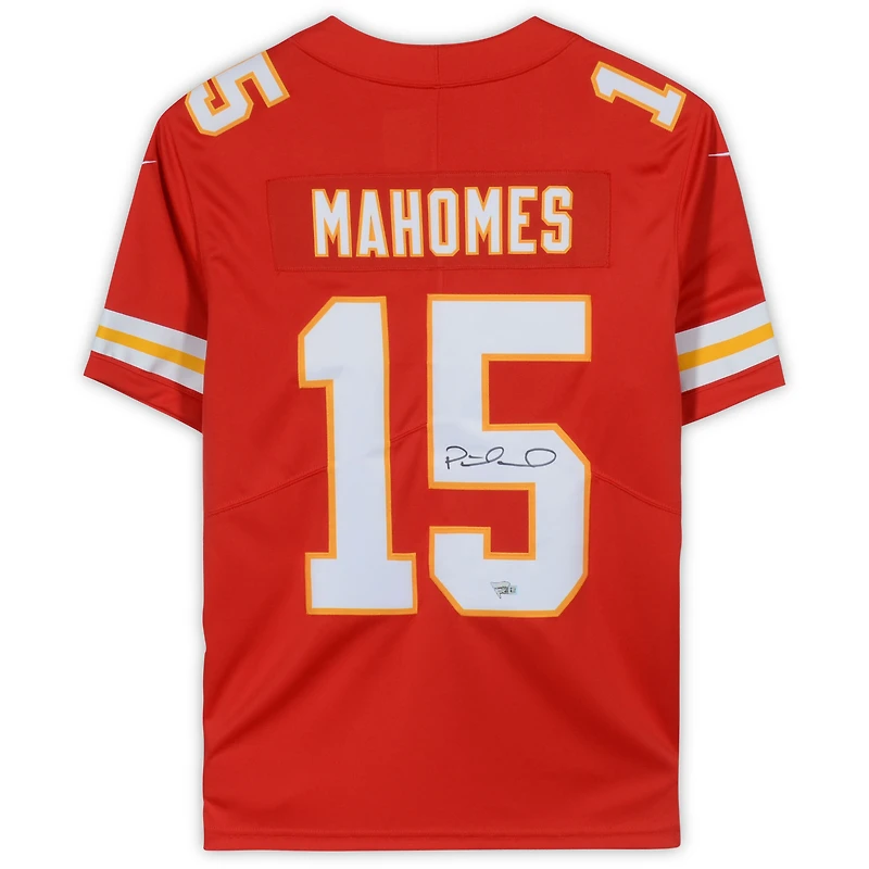 Patrick Mahomes Kansas City Chiefs Maillot Nike Limité Rouge Dédicacé
