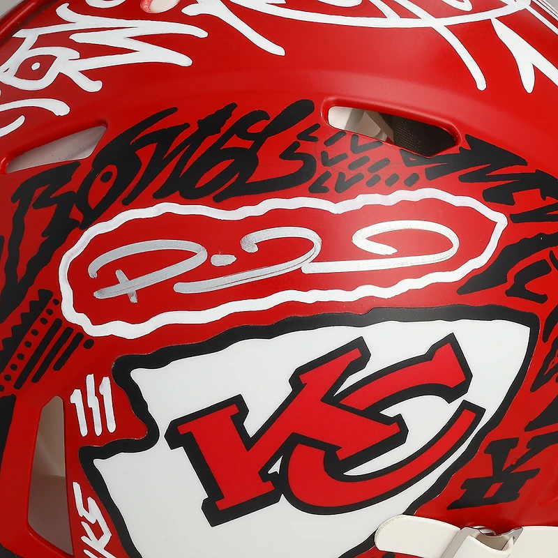 Patrick Mahomes Kansas City Chiefs Autographed Riddell Speed Authentic Helmet - Art by JK5 - Limited Edition #1/1