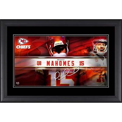 Collage de plaques signalétiques encadrées de Patrick Mahomes, Kansas City Chiefs, fac-similé de signature, 10" x 18"
