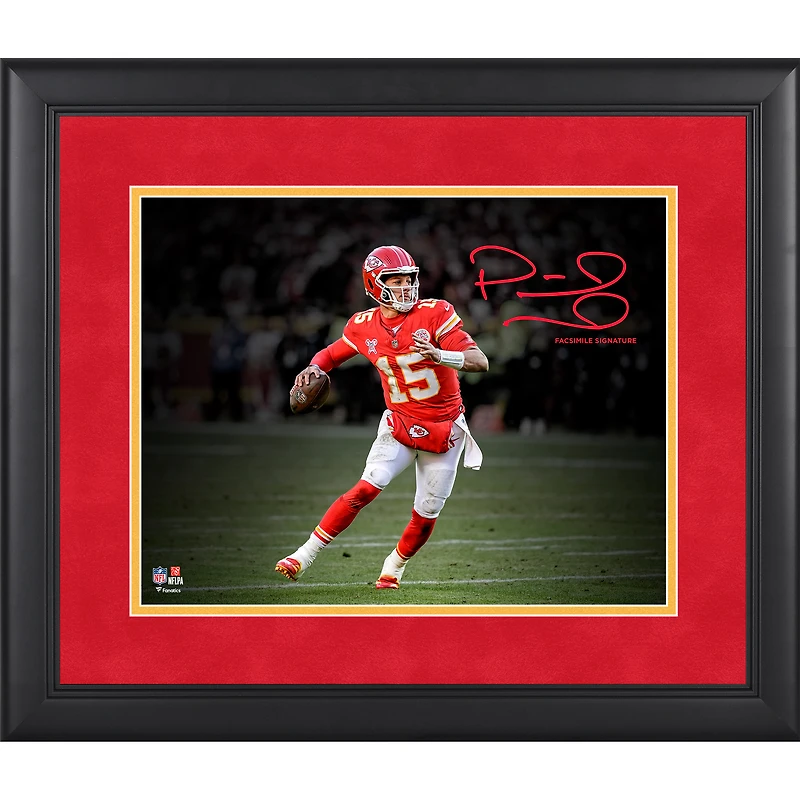 Patrick Mahomes Kansas City Chiefs Fac-similé Signature Encadré 11" x 14 " Photographie Spotlight