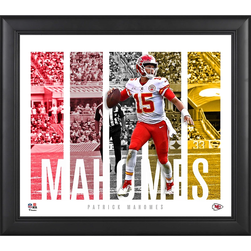 Patrick Mahomes Kansas City Chiefs Collage de panneau de joueur encadré 15" x 17"