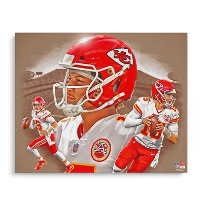 Impression photo non signée de Patrick Mahomes Kansas City Chiefs 16'' x 20'' - Créée par l'artiste Brian Konnick