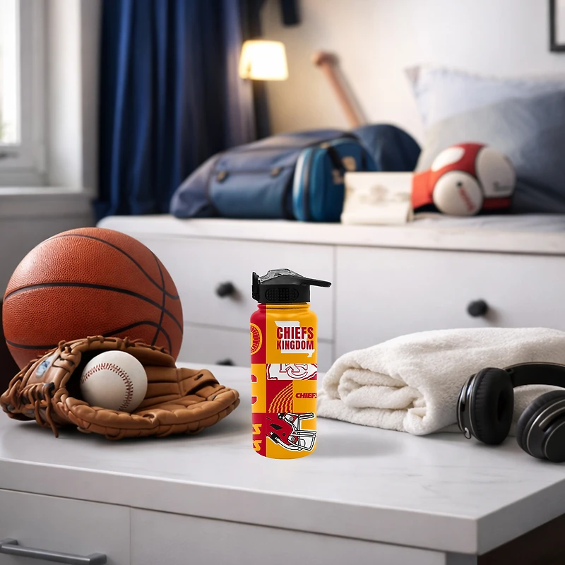 Gourde Pegasus Kansas City Chiefs 32 oz avec slogan local et bouchon à pression