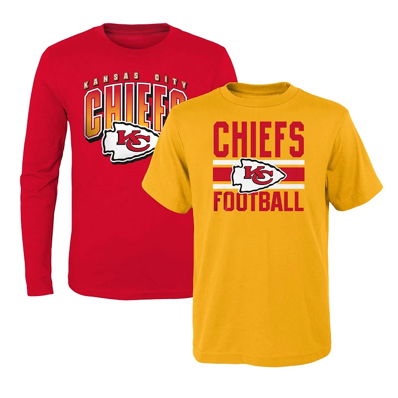 Ensemble combiné de t-shirts préférés des fans Chiefs Kansas City or/rouge préscolaire