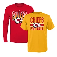 Ensemble combiné de t-shirts préférés des fans Chiefs Kansas City or/rouge préscolaire